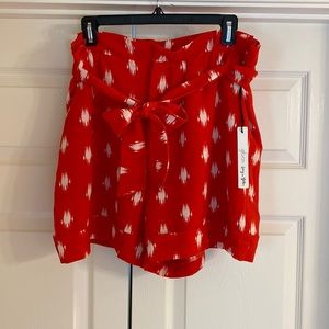 Gibson paper bag waist shorts NWT size large